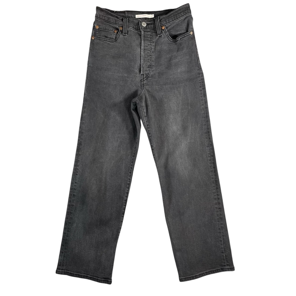 Levi's‎ Women's Ribcage Straight Ankle Grey/Black Button Fly Jeans Size 27